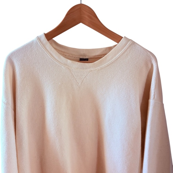 Vintage 90s Men's Lands' End Cotton Ivory Sweatshirt Pullover Made In USA Sz XL - Picture 3 of 12